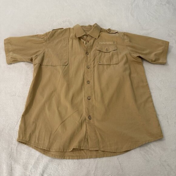 Coogi Australia XL Khaki‎ Button-up Safari Camp Shirt Steven Irwin Zookeeper - Picture 16 of 16
